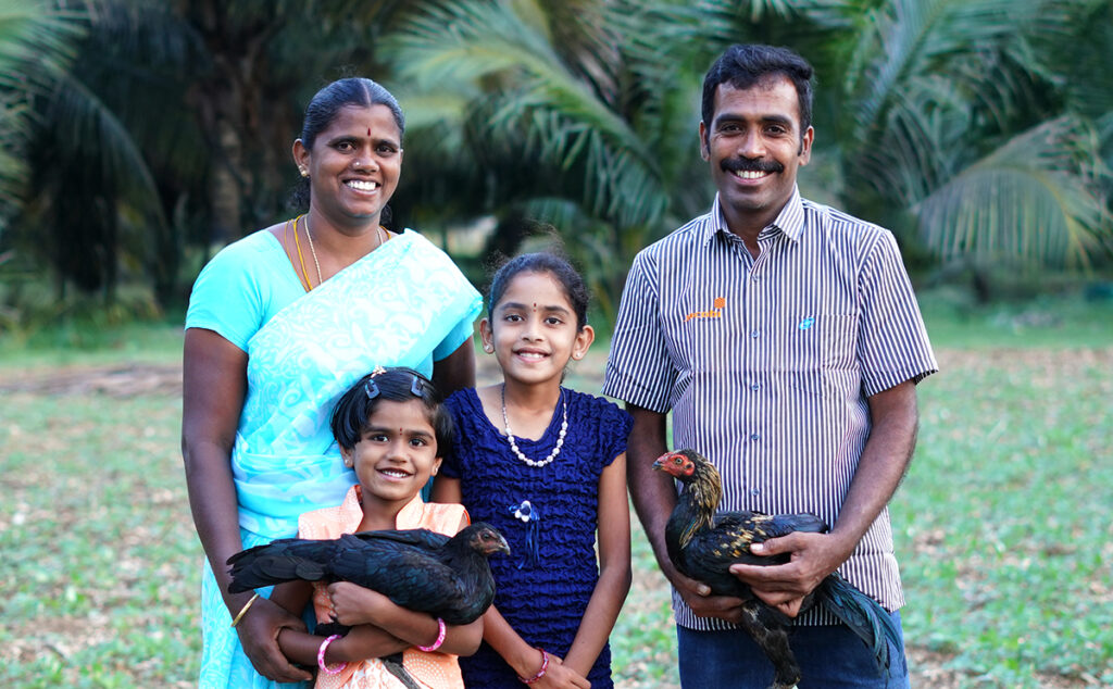 Prabhu Raj with his family at their farm